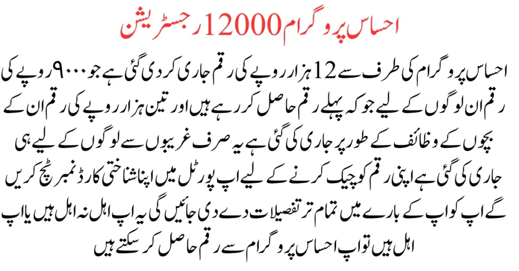 Ehsaas Program 12000 Check Online CNIC Registration 2023