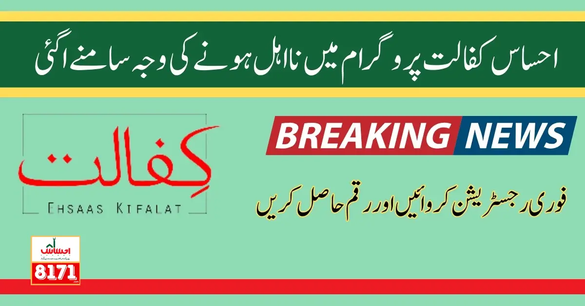 Reasons Why People Are Not Eligible In Ehsaas Kafalat Program 2024