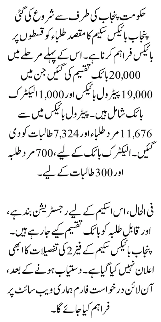 Punjab Bike Scheme By Maryam Nawaz 10,000 More Bikes Added