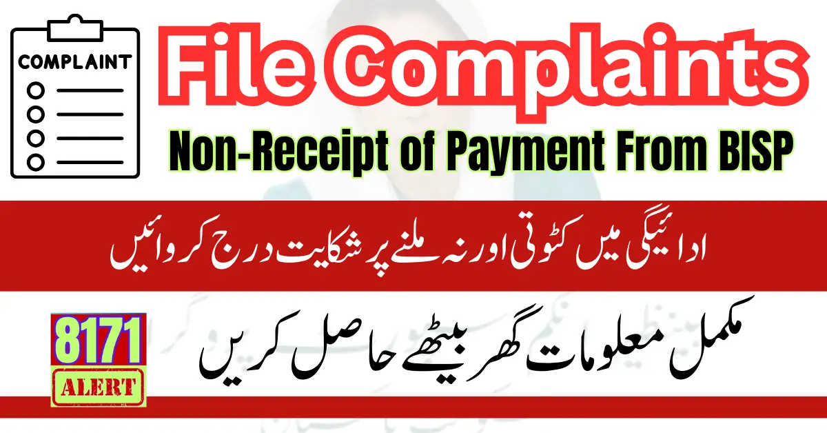 File Complaints About Non-Receipt of Payment From BISP Through the Form