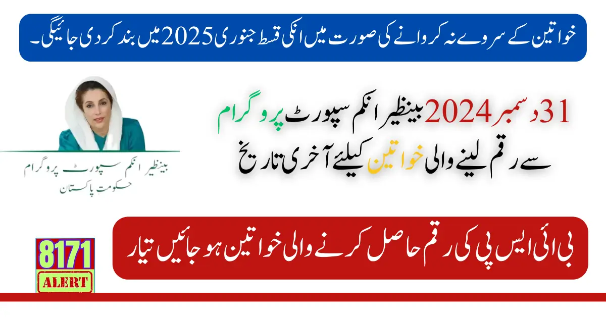 December 31, 2024, Last Date for Beneficiaries of the Benazir Income Support Program Payment